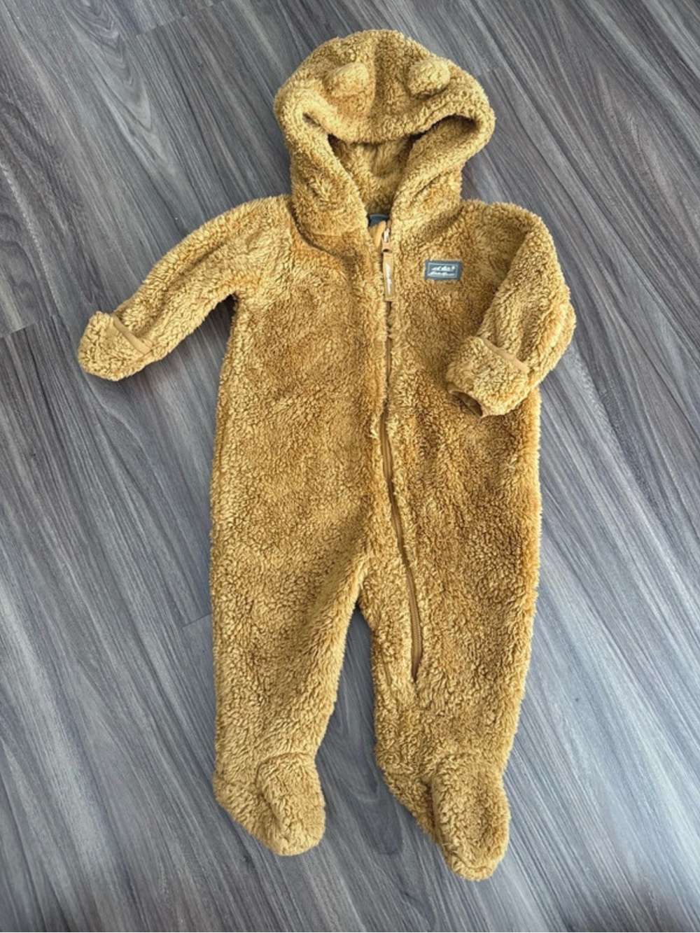 3-6 month Eddie Bauer Cozy Teddy Fleece Hooded Bunting Suit